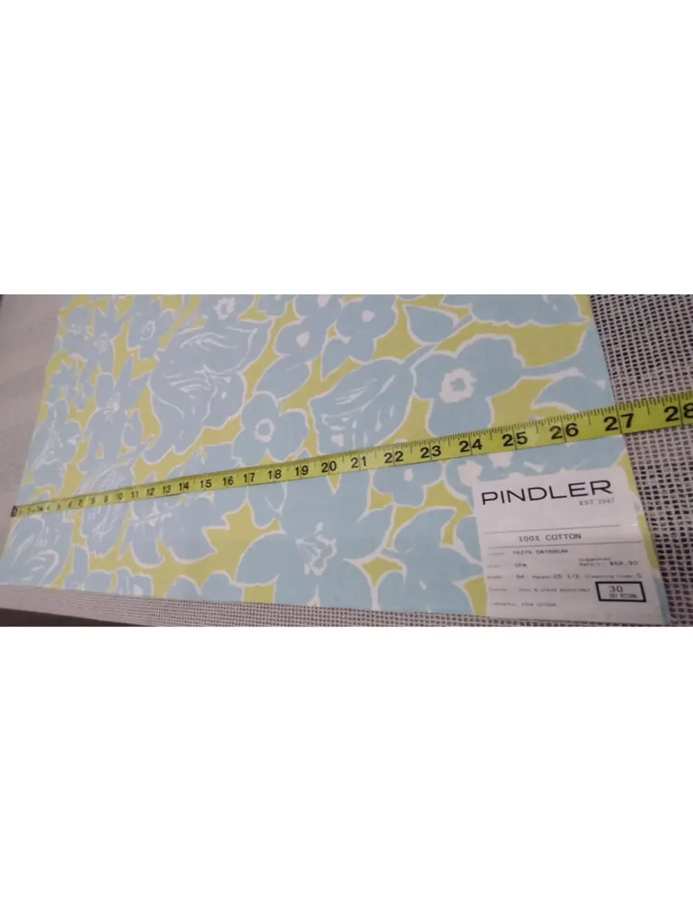 Pindler 100% Cotton Chartreuse Pop Art Blue Designer Fabric Sampler 23.5 x 24 in